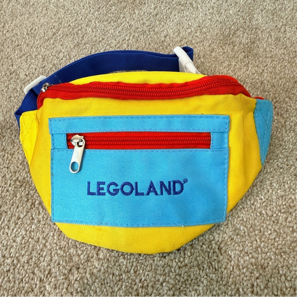 Lego Bright Yellow and Blue Waist Pack with Red Zipper